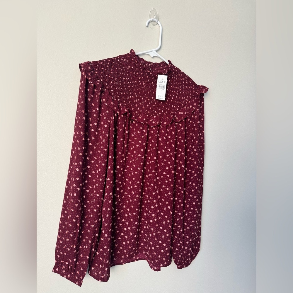 Monarch Ruffle Smocked Yoke Blouse Size S - Picture 4 of 11